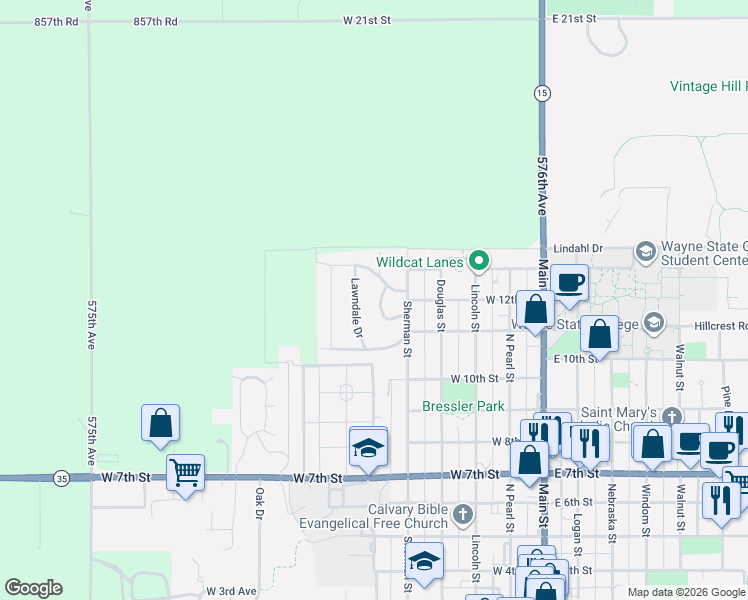 map of restaurants, bars, coffee shops, grocery stores, and more near 500-526 Westwood Road in Wayne