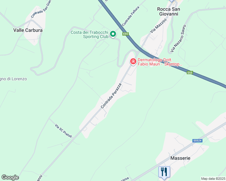 map of restaurants, bars, coffee shops, grocery stores, and more near 63 Contrada Perazza in Rocca San Giovanni