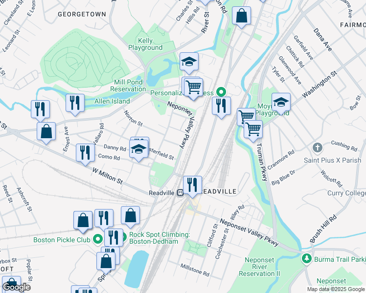 map of restaurants, bars, coffee shops, grocery stores, and more near 161 Buckingham Street in Boston