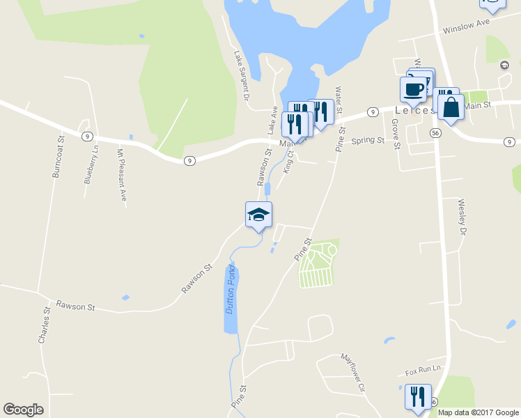 map of restaurants, bars, coffee shops, grocery stores, and more near 79 Rawson Street in Leicester