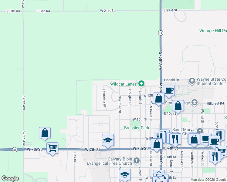 map of restaurants, bars, coffee shops, grocery stores, and more near 526 Westwood Road in Wayne