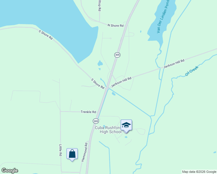 map of restaurants, bars, coffee shops, grocery stores, and more near 53 South Shore Road in Cuba