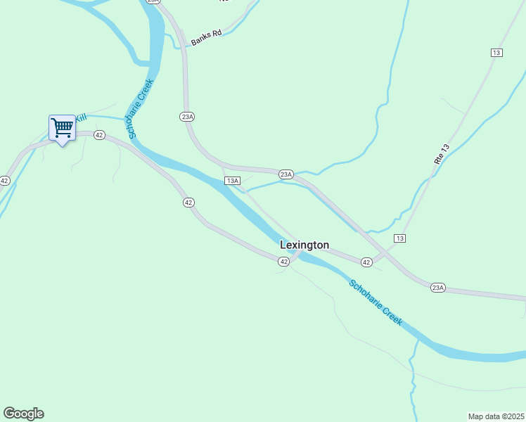 map of restaurants, bars, coffee shops, grocery stores, and more near County Road 13A in Prattsville