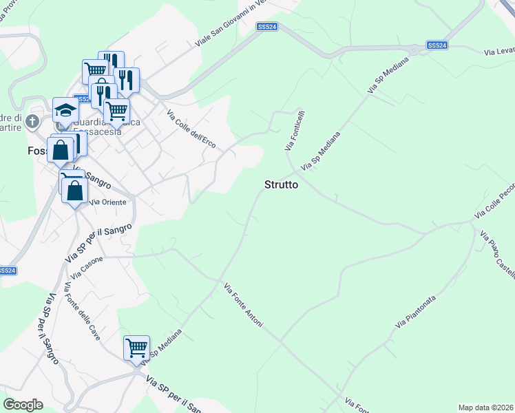map of restaurants, bars, coffee shops, grocery stores, and more near 3 Via Fonticelli in Chieti