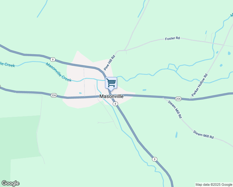 map of restaurants, bars, coffee shops, grocery stores, and more near 2151 State Highway 206 in Masonville