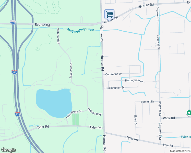 map of restaurants, bars, coffee shops, grocery stores, and more near 8394 Hannan Road in Wayne
