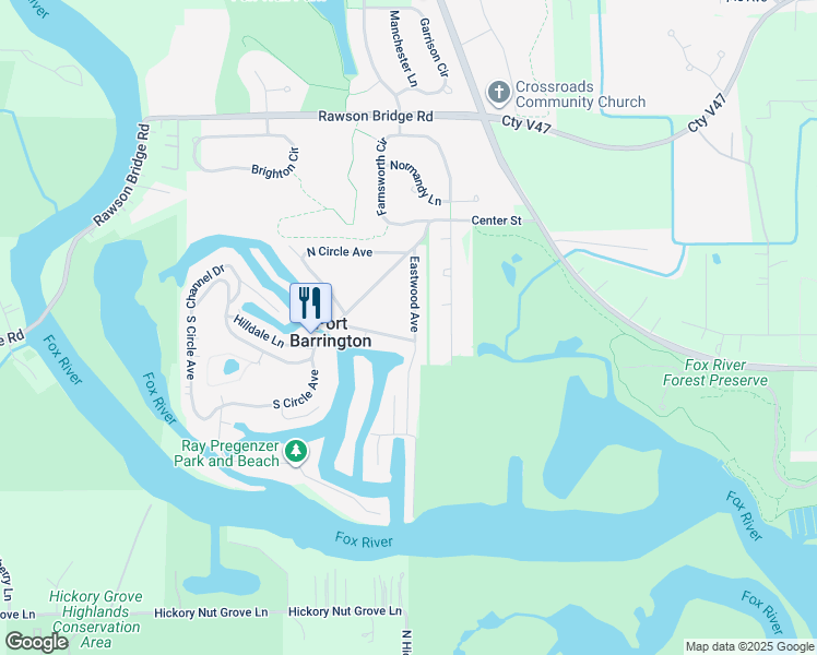 map of restaurants, bars, coffee shops, grocery stores, and more near 27 Eastwood Avenue in Port Barrington