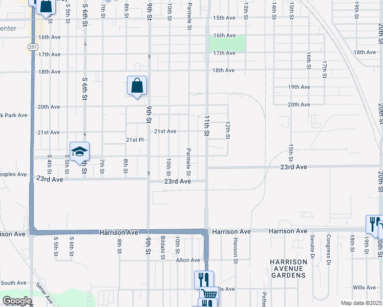 map of restaurants, bars, coffee shops, grocery stores, and more near 2244 Parmele Street in Rockford