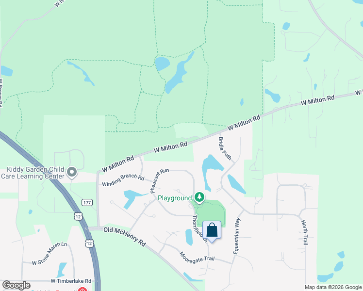 map of restaurants, bars, coffee shops, grocery stores, and more near 24060 West Milton Road in Wauconda