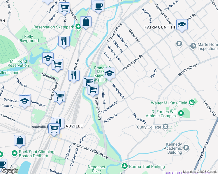 map of restaurants, bars, coffee shops, grocery stores, and more near 170 Washington Street in Boston