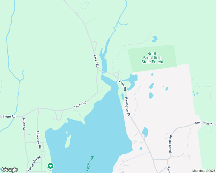 map of restaurants, bars, coffee shops, grocery stores, and more near 18 River Road in North Brookfield