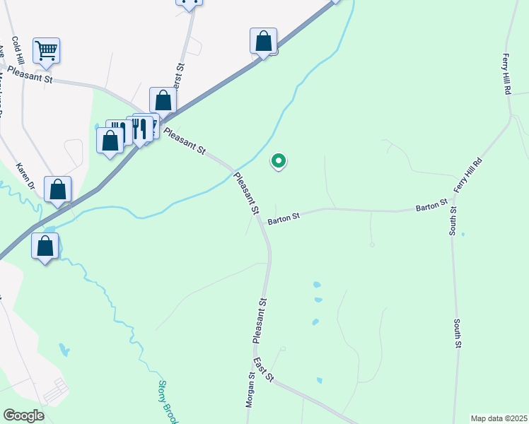 map of restaurants, bars, coffee shops, grocery stores, and more near 109 Pleasant Street in Granby