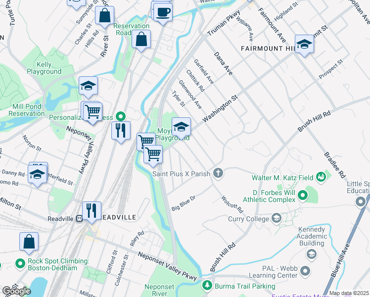 map of restaurants, bars, coffee shops, grocery stores, and more near 170 Washington Street in Boston
