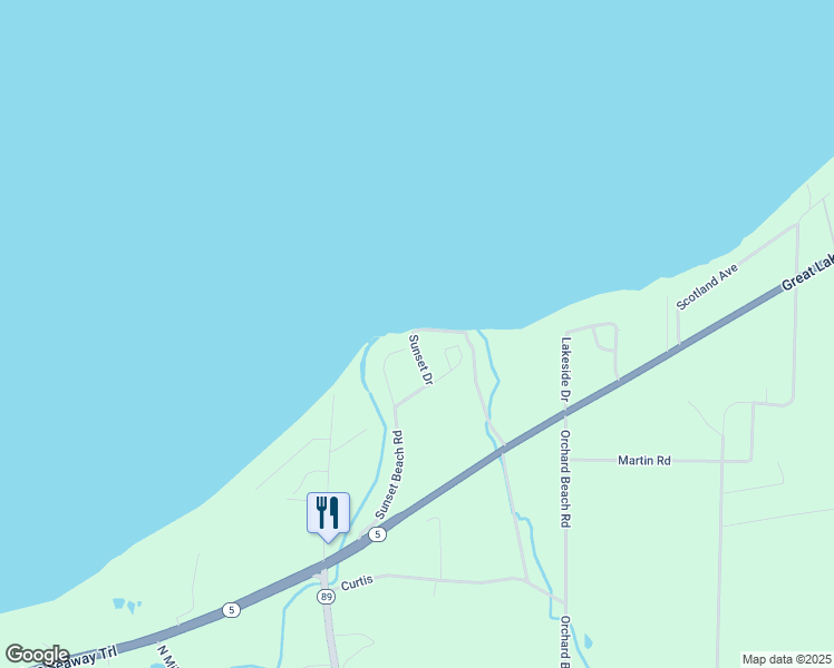 map of restaurants, bars, coffee shops, grocery stores, and more near 11227 Lake Front Drive in North East