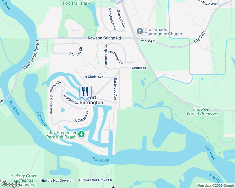 map of restaurants, bars, coffee shops, grocery stores, and more near 27 Eastwood Avenue in Port Barrington