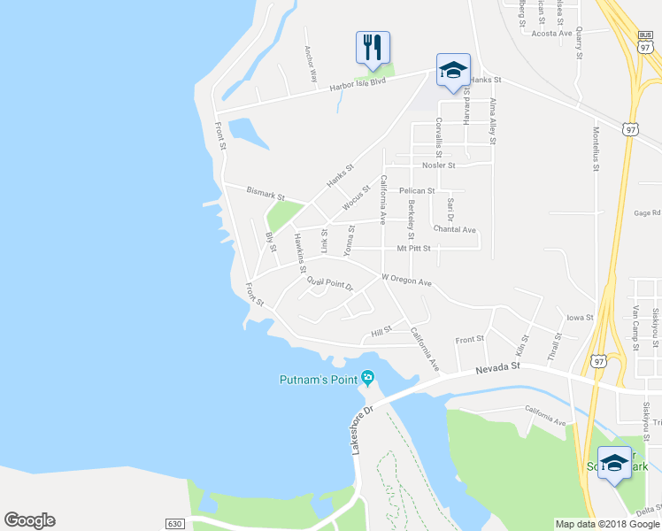 map of restaurants, bars, coffee shops, grocery stores, and more near 814 West Oregon Avenue in Klamath Falls