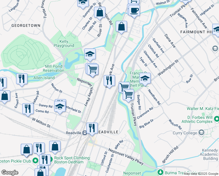 map of restaurants, bars, coffee shops, grocery stores, and more near 1628 Hyde Park Ave in Hyde Park