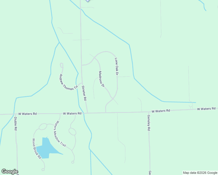 map of restaurants, bars, coffee shops, grocery stores, and more near 2822 Madrono Drive in Ann Arbor