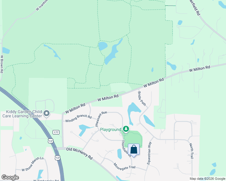 map of restaurants, bars, coffee shops, grocery stores, and more near 24060 West Milton Road in Wauconda