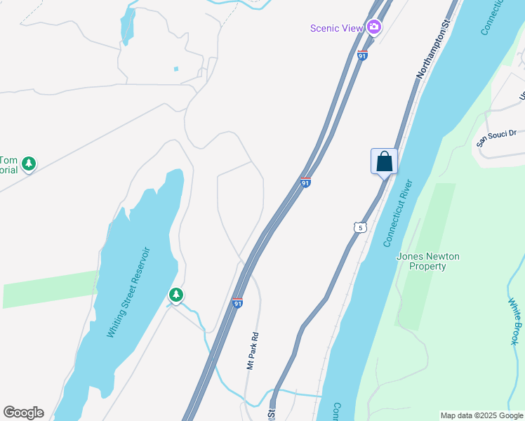 map of restaurants, bars, coffee shops, grocery stores, and more near Mount Tom Ski Road in Holyoke