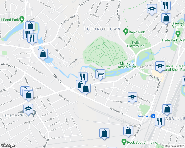 map of restaurants, bars, coffee shops, grocery stores, and more near 41 Solaris Road in Boston
