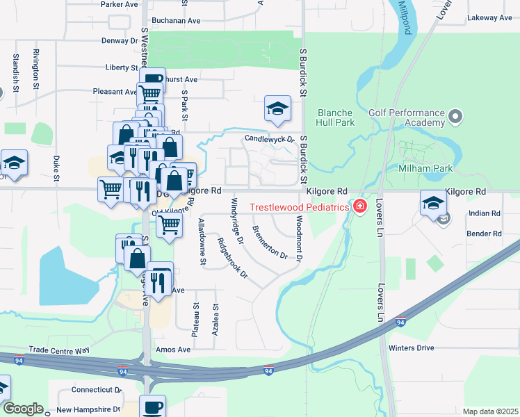 map of restaurants, bars, coffee shops, grocery stores, and more near 622 Landsdowne Avenue in Portage