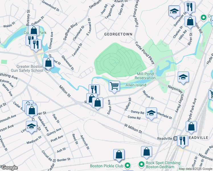 map of restaurants, bars, coffee shops, grocery stores, and more near 41 Solaris Road in Boston