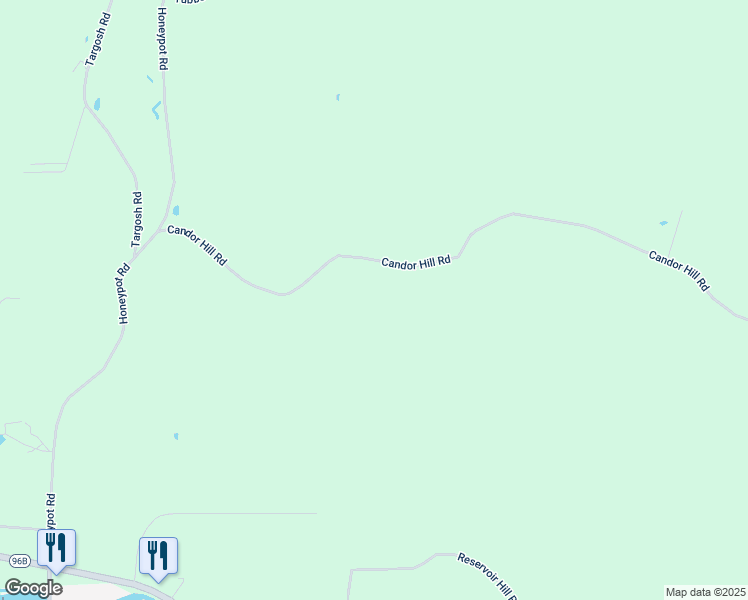 map of restaurants, bars, coffee shops, grocery stores, and more near 97 Candor Hill Rd in Candor