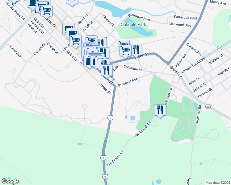 map of restaurants, bars, coffee shops, grocery stores, and more near 16 Worth Avenue in Hudson
