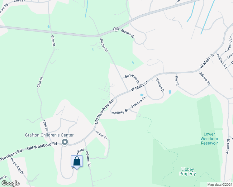 map of restaurants, bars, coffee shops, grocery stores, and more near 2 Gershom Drive in Worcester County