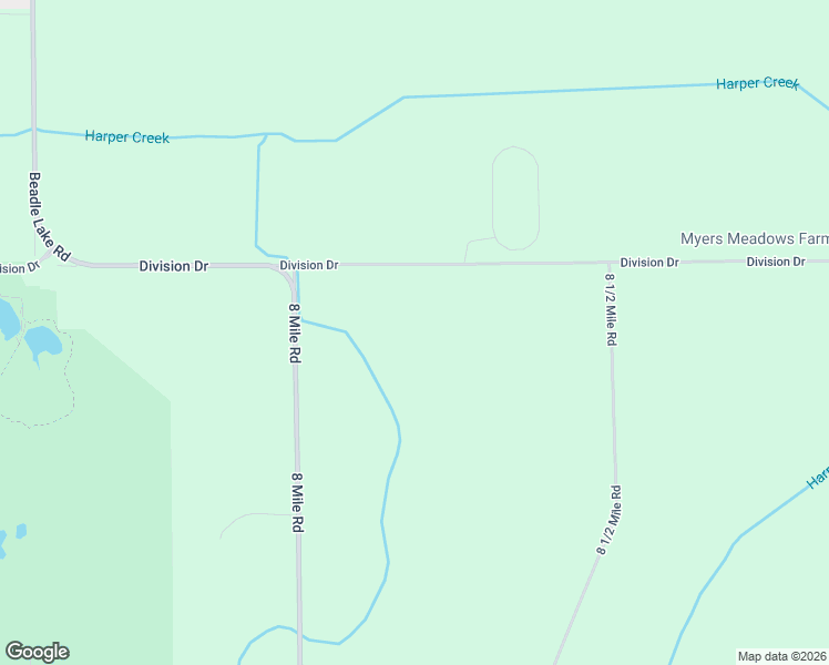 map of restaurants, bars, coffee shops, grocery stores, and more near 8272 Division Drive in Battle Creek