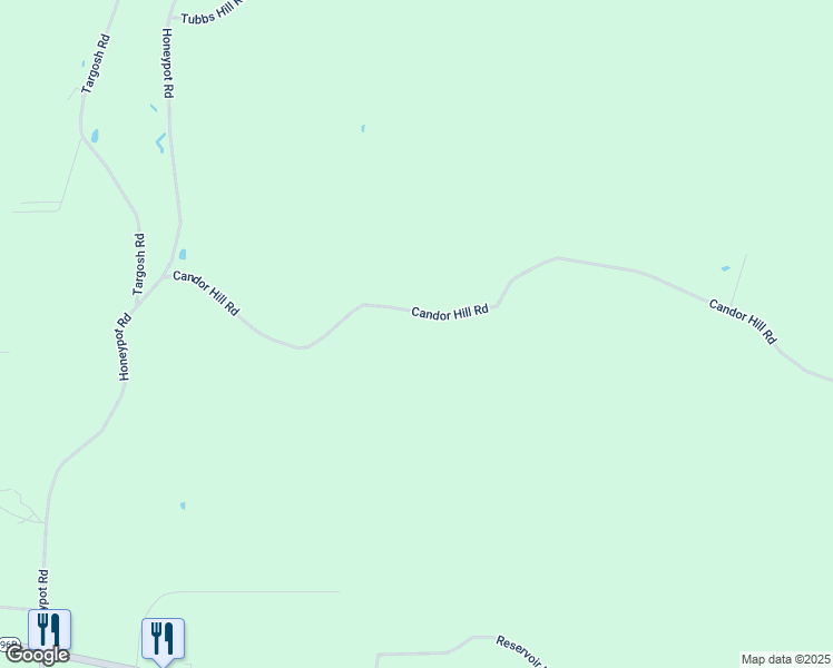 map of restaurants, bars, coffee shops, grocery stores, and more near 97 Candor Hill Rd in Candor