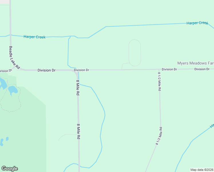 map of restaurants, bars, coffee shops, grocery stores, and more near 8272 Division Drive in Battle Creek