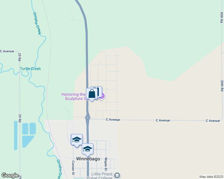 map of restaurants, bars, coffee shops, grocery stores, and more near 506 Reuben Snake Avenue in Winnebago