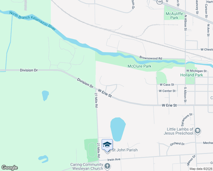 map of restaurants, bars, coffee shops, grocery stores, and more near 1300 Hillside Road in Albion