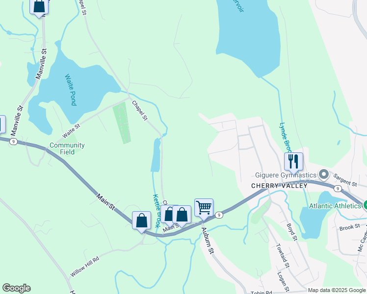 map of restaurants, bars, coffee shops, grocery stores, and more near 2-98 Chapel Street in Leicester