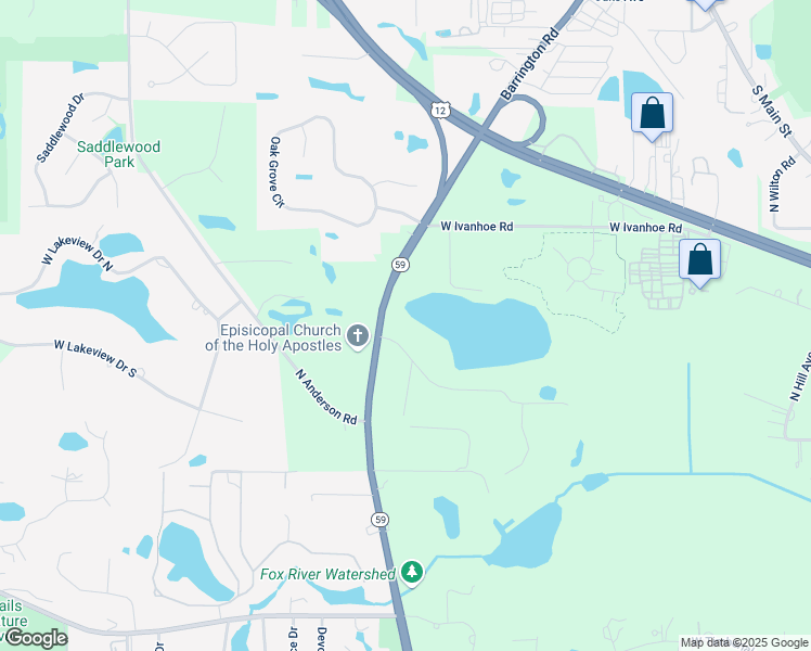 map of restaurants, bars, coffee shops, grocery stores, and more near 26478 West Laurel Avenue in Wauconda