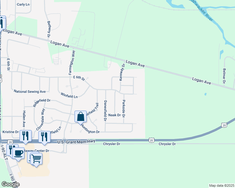 map of restaurants, bars, coffee shops, grocery stores, and more near 1538 Winterwheat Drive in Belvidere