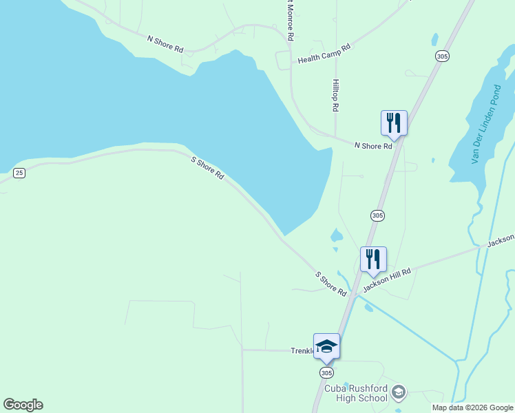map of restaurants, bars, coffee shops, grocery stores, and more near 7 South Shore Road in Cuba