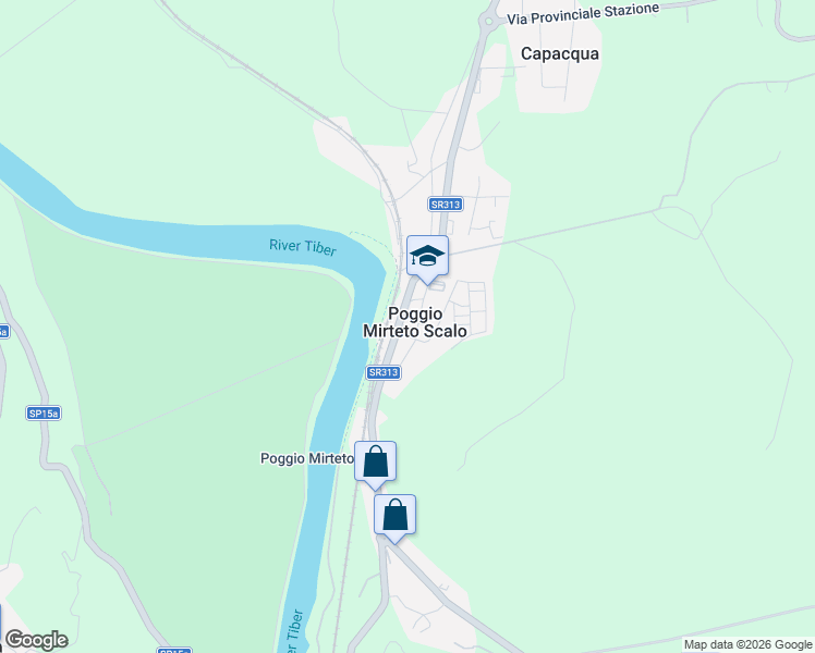 map of restaurants, bars, coffee shops, grocery stores, and more near 25 Via Ternana in Poggio Mirteto Scalo
