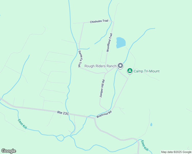 map of restaurants, bars, coffee shops, grocery stores, and more near 125 Chisolm Trail in East Jewett