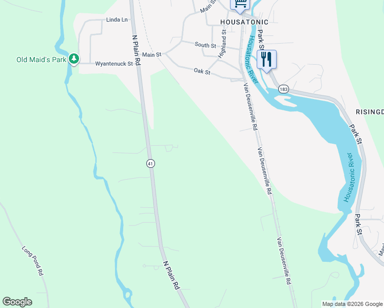 map of restaurants, bars, coffee shops, grocery stores, and more near 342 North Plain Road in Great Barrington
