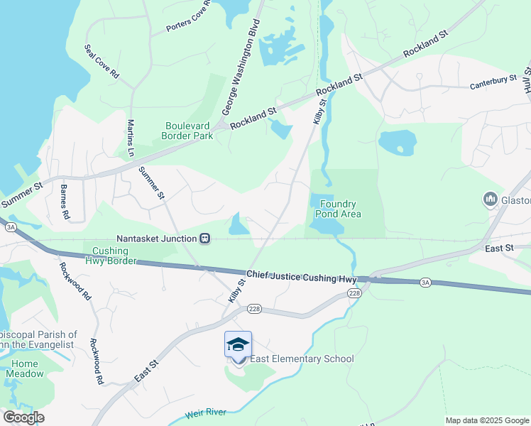 map of restaurants, bars, coffee shops, grocery stores, and more near 98 Kilby Street in Hingham