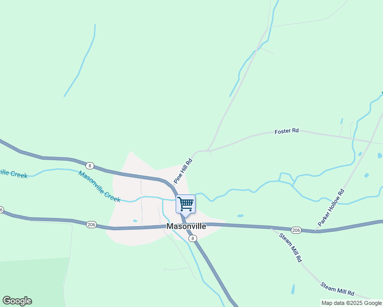 map of restaurants, bars, coffee shops, grocery stores, and more near 90 Pine Hill Road in Unadilla