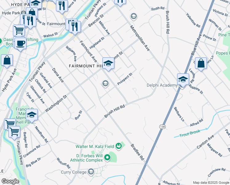 map of restaurants, bars, coffee shops, grocery stores, and more near 7 Robbart Lane in Boston