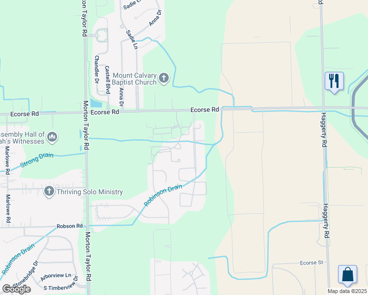 map of restaurants, bars, coffee shops, grocery stores, and more near 7957 Rayna Court in Belleville