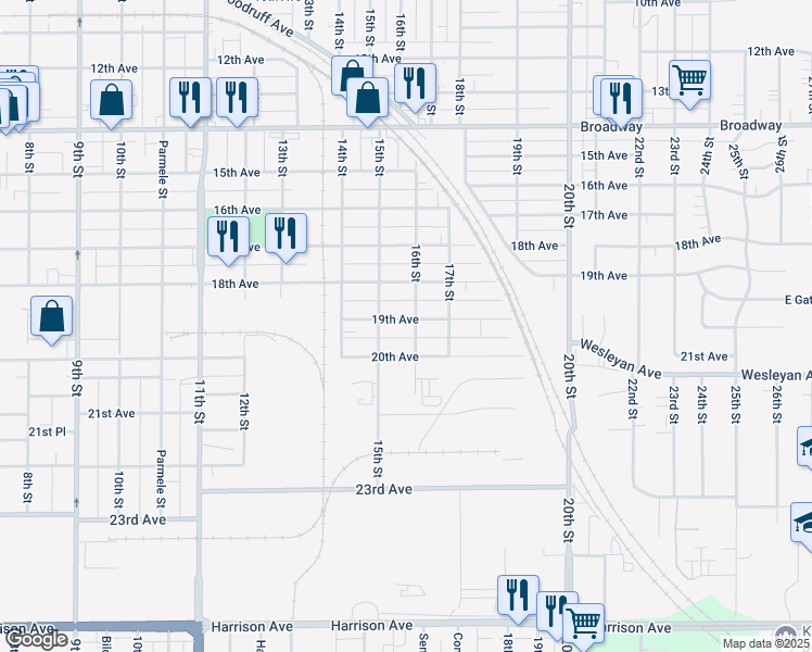map of restaurants, bars, coffee shops, grocery stores, and more near 2017 19th Avenue in Rockford