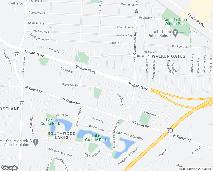 map of restaurants, bars, coffee shops, grocery stores, and more near 983 Lemonwood Crescent in Windsor