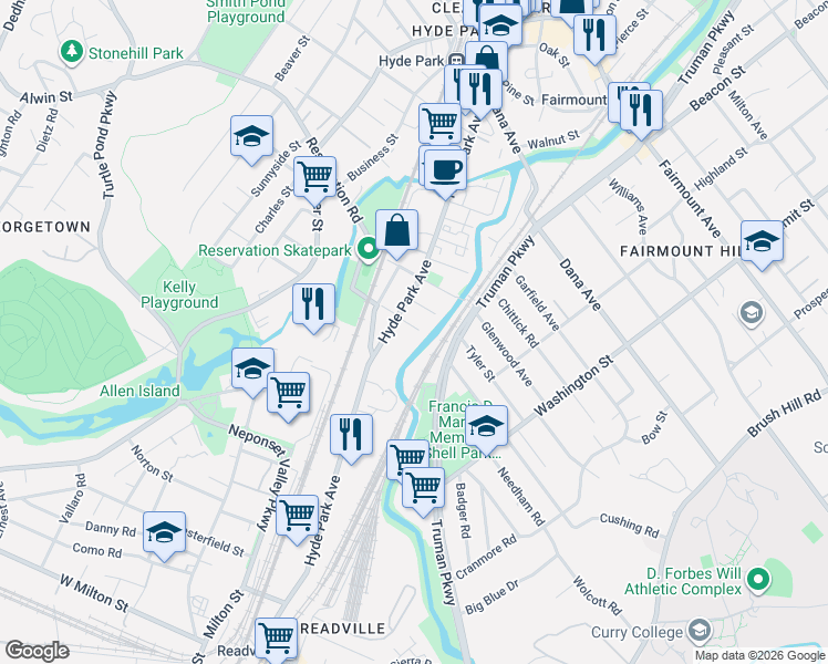 map of restaurants, bars, coffee shops, grocery stores, and more near 15-17 Mason Street in Boston