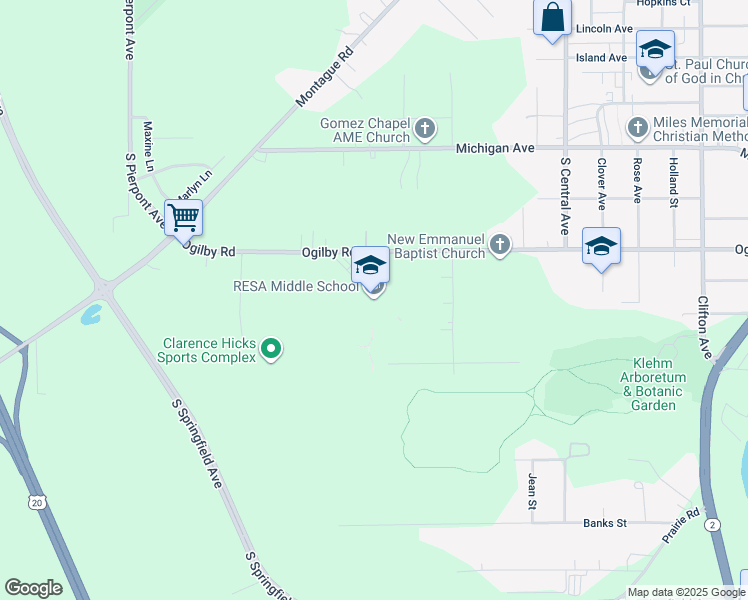 map of restaurants, bars, coffee shops, grocery stores, and more near 1800 Ogilby Road in Rockford